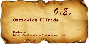 Osztovics Elfrida névjegykártya